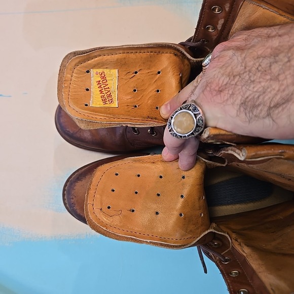 VTG Herman Survivors 9.5 Moc Toe Brown Vibram Work Boots USA -20F Insulated 70s - Picture 5 of 16